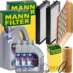MANN INSPEKTIONSPAKET+8L FUCHS 5W-30 ÖL passend für 3.0sd + 35d BMW X5 E70 X6