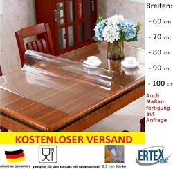 Tischfolie Tischdecke Schutzfolie Tischschutz Folie transparent 2.5 mm B-WAREMade Germany/ geeignet für den Kontakt mit Lebensmittel