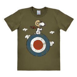 LOGOSHIRT - Comics - Peanuts - Hund - Snoopy Pilot -Target - T-Shirt Print, oliv