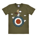 LOGOSHIRT - Comics - Peanuts - Hund - Snoopy Pilot -Target - T-Shirt Print, oliv