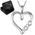 Halskette mit Herz echt 925 Sterling Silber Unendlichkeit für Damen Frauen Liebe