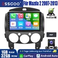 9"+DAB Android 14 Autoradio Für Mazda 2 2007-2014 GPS NAVI WIFI BT FM RDS KAM AM