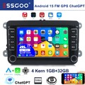 72DIN Autoradio Android 15 GPS Navi Für VW Polo Golf 5 6 Plus Touran CahtGPT32GB