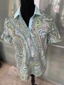 Peter Hahn Damen Poloshirt Polohemd Größe 40,Farbe:Leuchtgrün/Helltürkis/Beige,