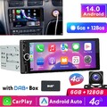 4G DAB+ 1 DIN 6+128G Android 14 Autoradio 6.86" Carplay GPS Navi USB +KAM BT RDS