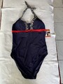 Badeanzug Größe 42 Cup B/C Neckholder In Blau Schwarz Weiß Rot NEU,