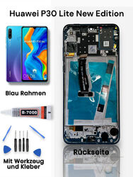 Für Original Huawei P30 Lite NEW EDITION Display Touch Rahmen Blau MAR-LX1B
