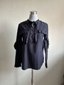 Hugo Boss Orange Bluse Blau Gr. 40 Seidenbluse Langarm Seidenmischung Oberteil