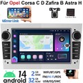 Für Opel Corsa C/D Zafira B Astra G H Android 14 Autoradio NAVI mit Kamera 7zoll