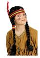Perücke Langhaar Indianer Sioux Apache Feder Kostüm Kleid Tasche Indianerin Hut