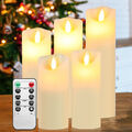 5er LED Kerzen Timer Echtwachskerze Kerze Außen Batterie mit Fernbedienung Set