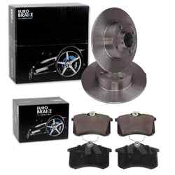 EUROBRAKE BREMSSCHEIBEN+ BELÄGE HINTEN passend für RENAULT MEGANE 2 CLIO 3 MODUS