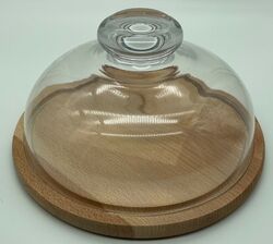 Serviertabletts Tablett mit Glasdeckel Tortenplatte Kuchentablett Servierschale