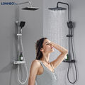 Regendusche mit Thermostat Duschsystem Duschset Duschbrausen Handbrause Ablage 
