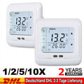 1-10X Thermostat Raumtemperaturregler LCD Digital Touchscreen Fußbodenheizung