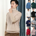 Herren Jungen Kunstwolle Pullover Rollkragenpullover Unterhemd Strick Sweatshirt schmaler Pullover