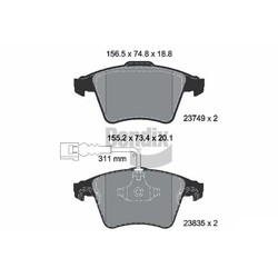 1x ORIGINAL® BENDIX Braking BPD2032 Bremsbelagsatz, Scheibenbremse Vorne, exkl.