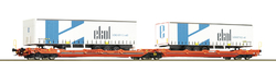 Roco 77392 H0 Doppel-Taschenwagen Sdggmrs 738 / T3000e Ekol Ep. VI WASCOSA