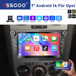 Android 14 4+64G Touchscreen Autoradio Carplay GPS BT RDS FM Für Opel Corsa KAM