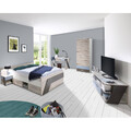 Jugendzimmer Komplett-Set Bett 140x200 cm Kleiderschrank Nachttisch TV-Lowboard