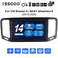 Autoradio DAB+ Carplay Android 14 GPS NAVI Cam 4+64G Für VW Sharan 7N 2010-2021