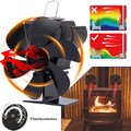 6 Flügel Ofenventilator Kaminofen Ventilator Stromloser Lüfter Stove Fan Gebläse