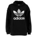 adidas Damen Oversize Kapuzenpullover FM3307 Trefoil Hoodie Schwarz / 38 / Sweat