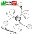 Deckenlampe modern 3 Licht Metall Deckenleuchte Chrom Lampe Küche Bad Diele TEA