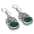 Handgefertigter grüner Onyx Edelstein 925 Sterlingsilber Schmuck Ohrring...