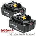 2x 5000mAh Akku Für Makita 18V 5.0Ah BL1860B BL1850B BL1840 BL1830B 18V Akku LED