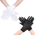 2-Paare Kurze Satin Handschuhe Braut Handgelenk Länge Handschuhe 1920S Handschuh