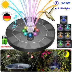 LED Solar Pumpe mit Akku Teich Brunnen Springbrunnen Fontäne Garten Wasserspiel