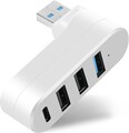 AXFEE 4 Port USB Hub, Mini Hub Mit Mehreren Anschlüssen, 1 USB 3.0+2 USB 