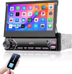 7" 1DIN Flip Autoradio Touchscreen Bildschirm Bluetooth USB TF MP5 Player Radio
