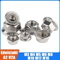 Sperrzahnmuttern Flanschmuttern M3 - M16 Muttern Flansch Edelstahl A2 DIN 6923