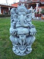 Steinfigur, Elefantenbuddha, Ganesha 62 cm Steinguss Buddha Statue Gartenfigur