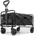 150KG Bollerwagen Faltbar Offroad Schwarz Transportwagen Handwagen Strandwagen