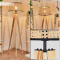 Boho Style Steh Leuchte Lampe Wohn Schlaf Zimmer Raum Beleuchtung Holz schwarz