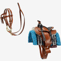 Lemieux Toy Pony Zubehör Western Tack Set hellbraun Sattel Trense Azure Pad
