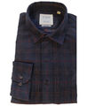 eterna Cordhemd Langarm Regular Fit in dunkelblau weinrot Karo Gr. S bis 4XL