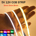 5M COB LED Streifen 480LED/M Lichtband Stripe Lichterkette Selbstklebend 12V 24V