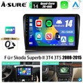 DAB+ 64G Android 14 AutoRadio Carplay RDS GPS Navi Für Skoda Superb II 2008-2015