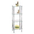 WENKO Regal Yago viereckig mit 4 Glasablagen Badregal Stahl 40 x 104 x 30 cm
