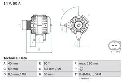BOSCH 0 986 041 490 Lichtmaschine Generator 90A 14V für VW Golf IV Variant (1J5)