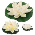  3 Pcs Künstliche Schwimmende Teichpflanzen Lotusblume Künstlicher Lotusblätter