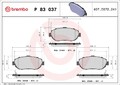 BREMBO Bremsbelagsatz, Scheibenbremse Vorderachse für LEXUS