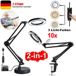 72 LED Lupenleuchte 10 Dioptrien Arbeitsleuchte Lupenlampe Lupe mit Clip,Basis