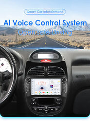 Carplay Für PEUGEOT 206 2001-2016 7" Android 12 Autoradio GPS Navi WIFI DSP 64GB