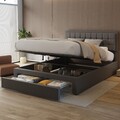 Polsterbett Doppelbett 160x200cm mit Stauraum Underbett Stauraumbett Bettgestell