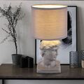 Nachttischlampe Tischleuchte Beistellleuchte grau Textil Keramik E14 Skulptur